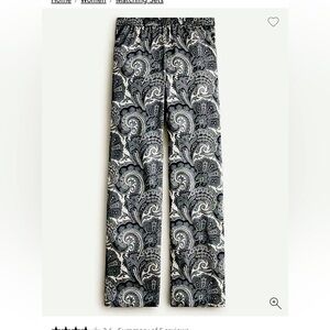 J. Crew Black and White Paisley Trousers